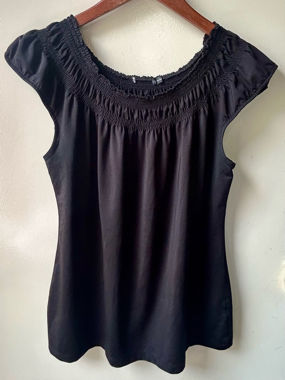 3/$20 Black Smocked Neck Women’s Top